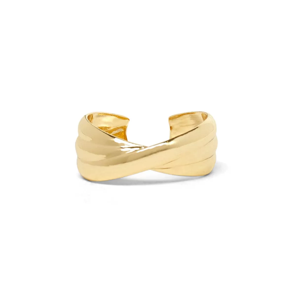 Online Draeger Paris Bague 3 Anneaux Twistés - Ajustable - Doré à l'Or Fin