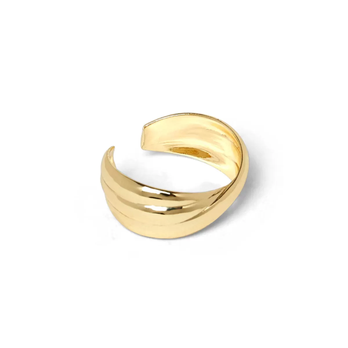 Online Draeger Paris Bague 3 Anneaux Twistés - Ajustable - Doré à l'Or Fin