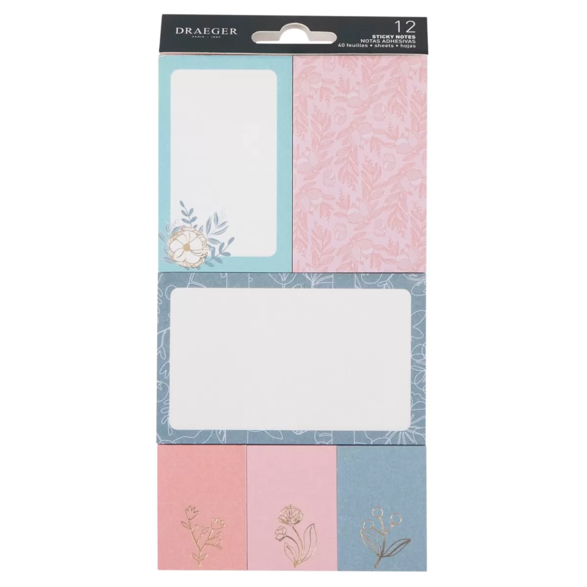 Hot Draeger Paris 12 blocs de Sticky notes - pastel, floral