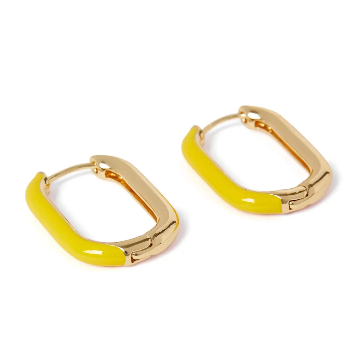 Fashion Draeger Paris Boucles d'oreilles émail jaune