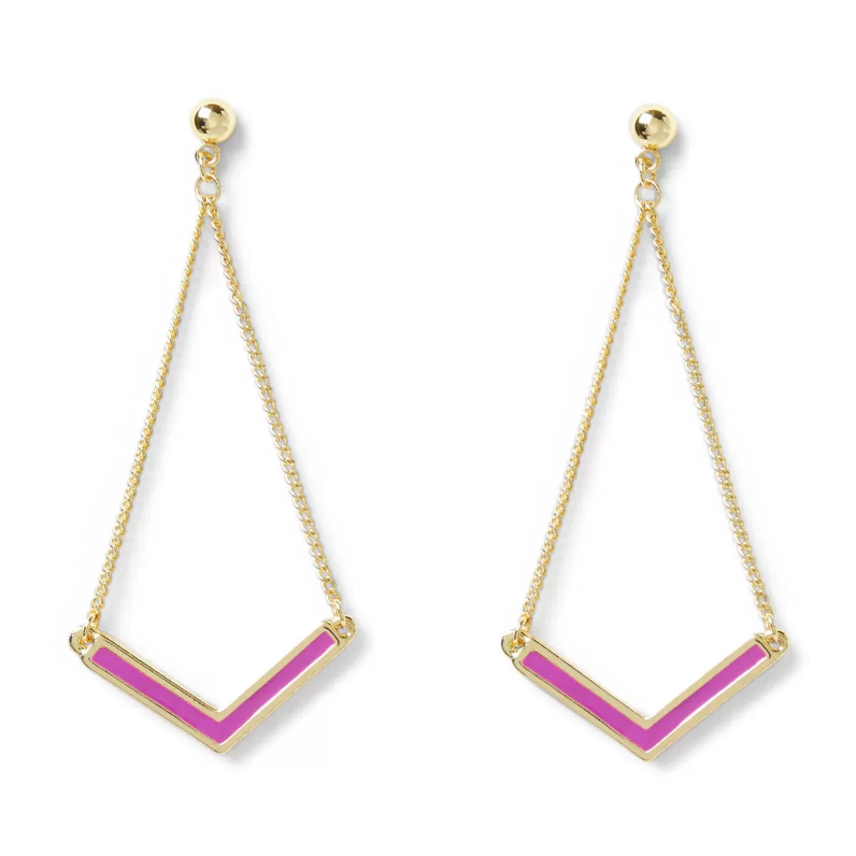 Hot Draeger Paris Boucles d'oreilles V émail fuchsia