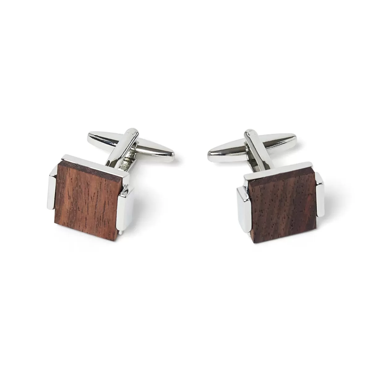 Flash Sale Draeger Paris Boutons de manchette bois marron et argentés