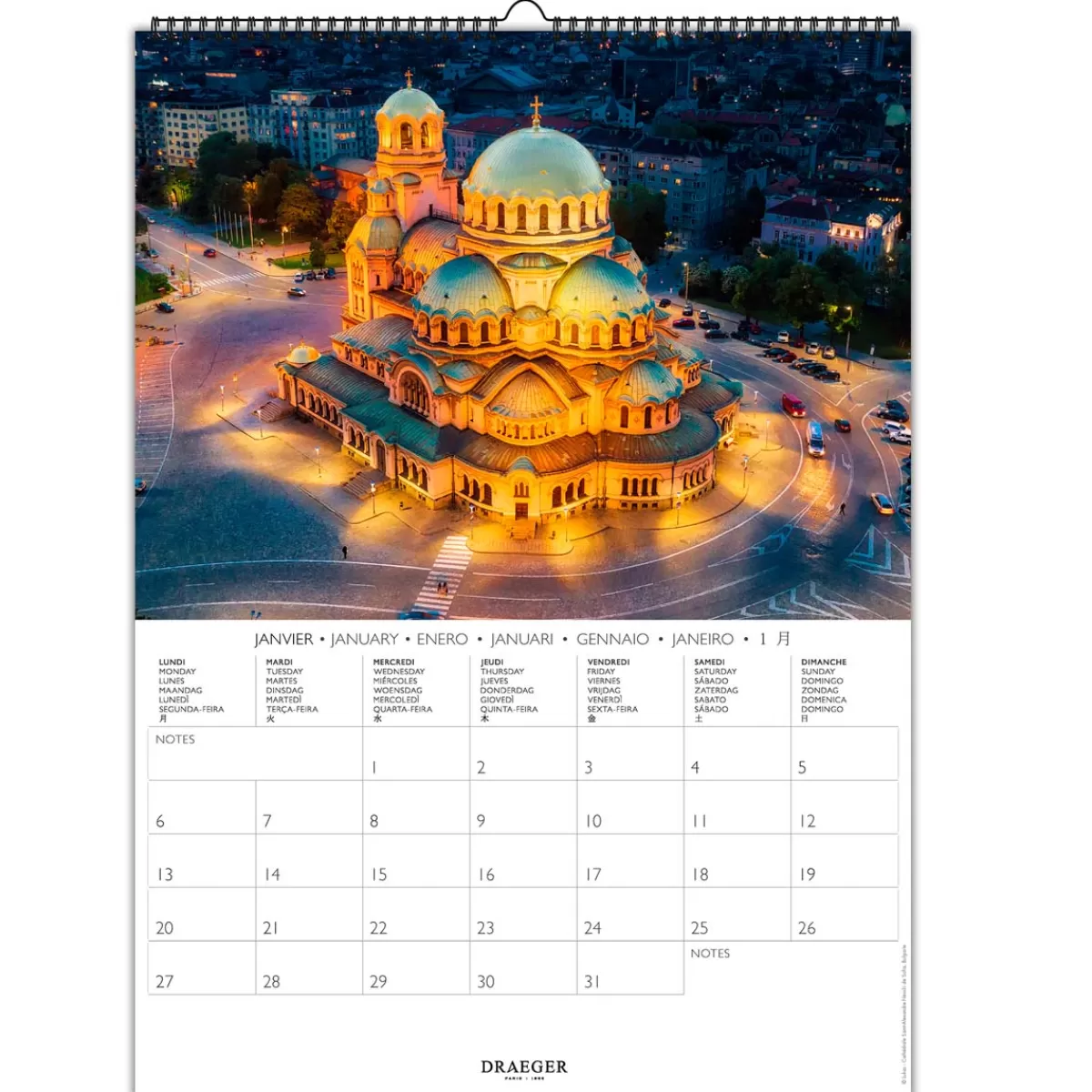 Store Draeger Paris Calendrier Mural 2025 Décoration 29x39 cm - Europe