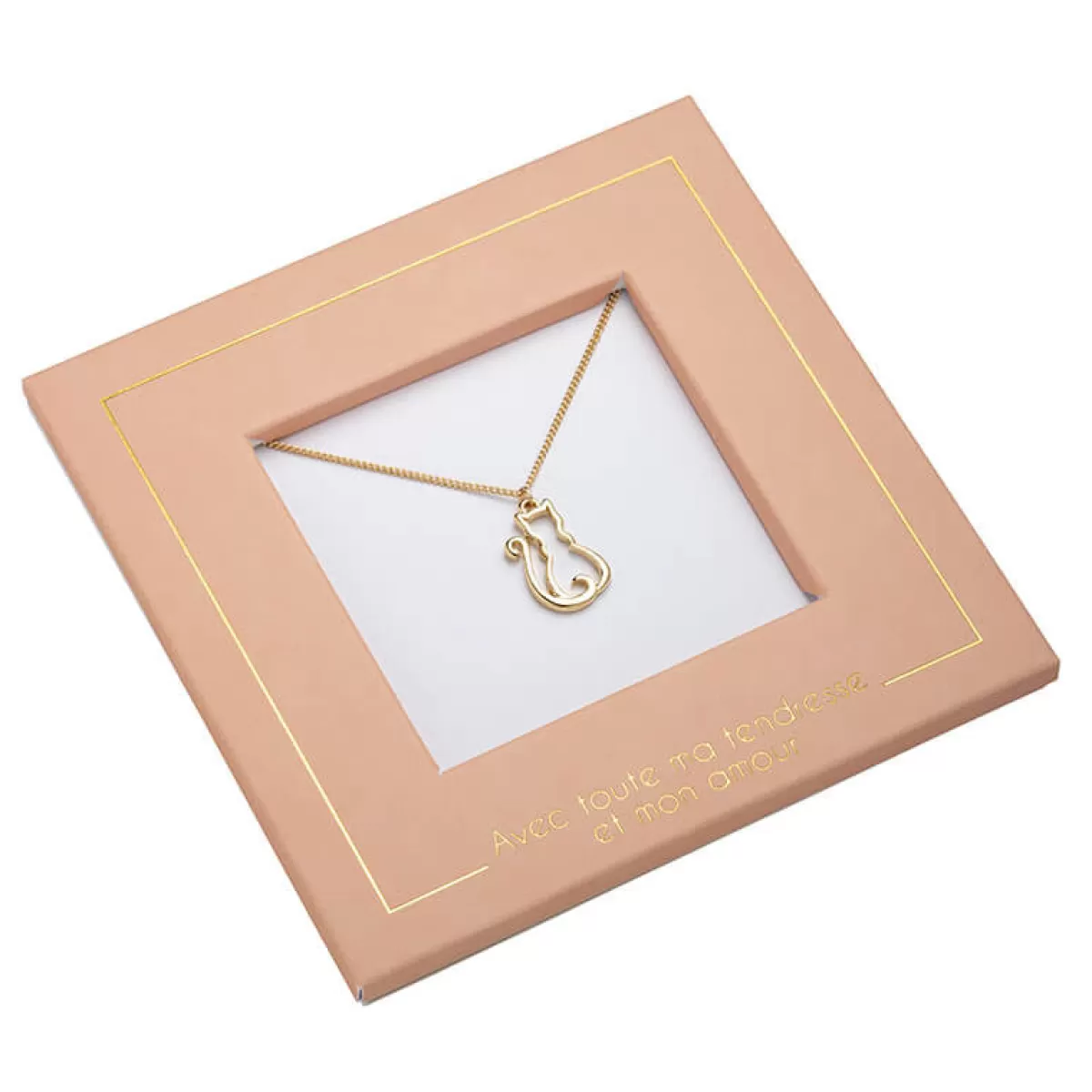 New Draeger Paris Carte bijou - Collier Chaton ajouré