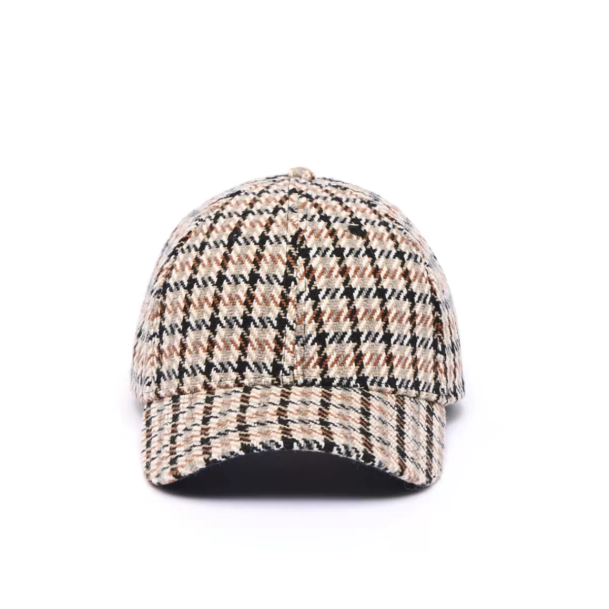 Discount Draeger Paris Casquette à Motifs Pieds de Poule - Marron