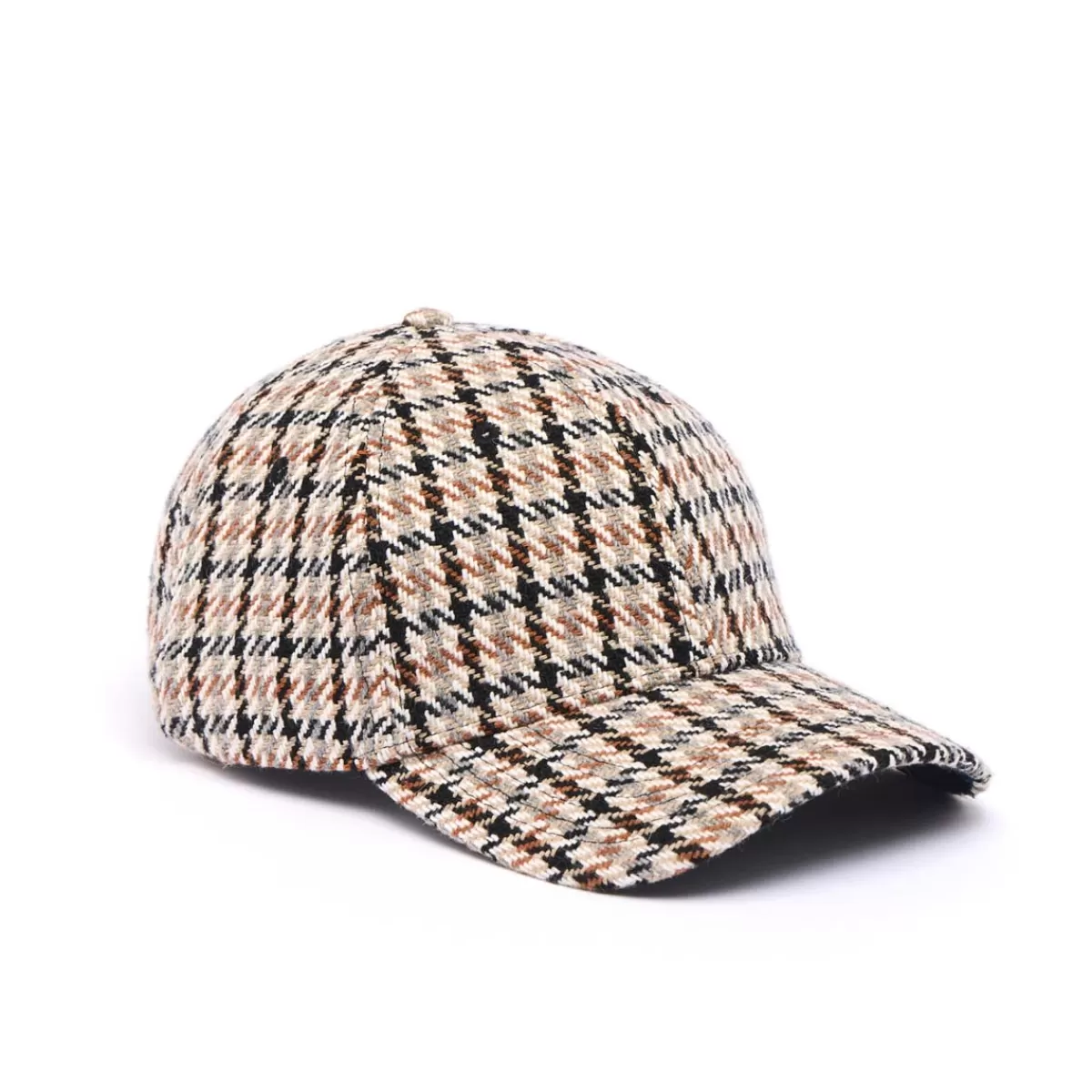 Discount Draeger Paris Casquette à Motifs Pieds de Poule - Marron