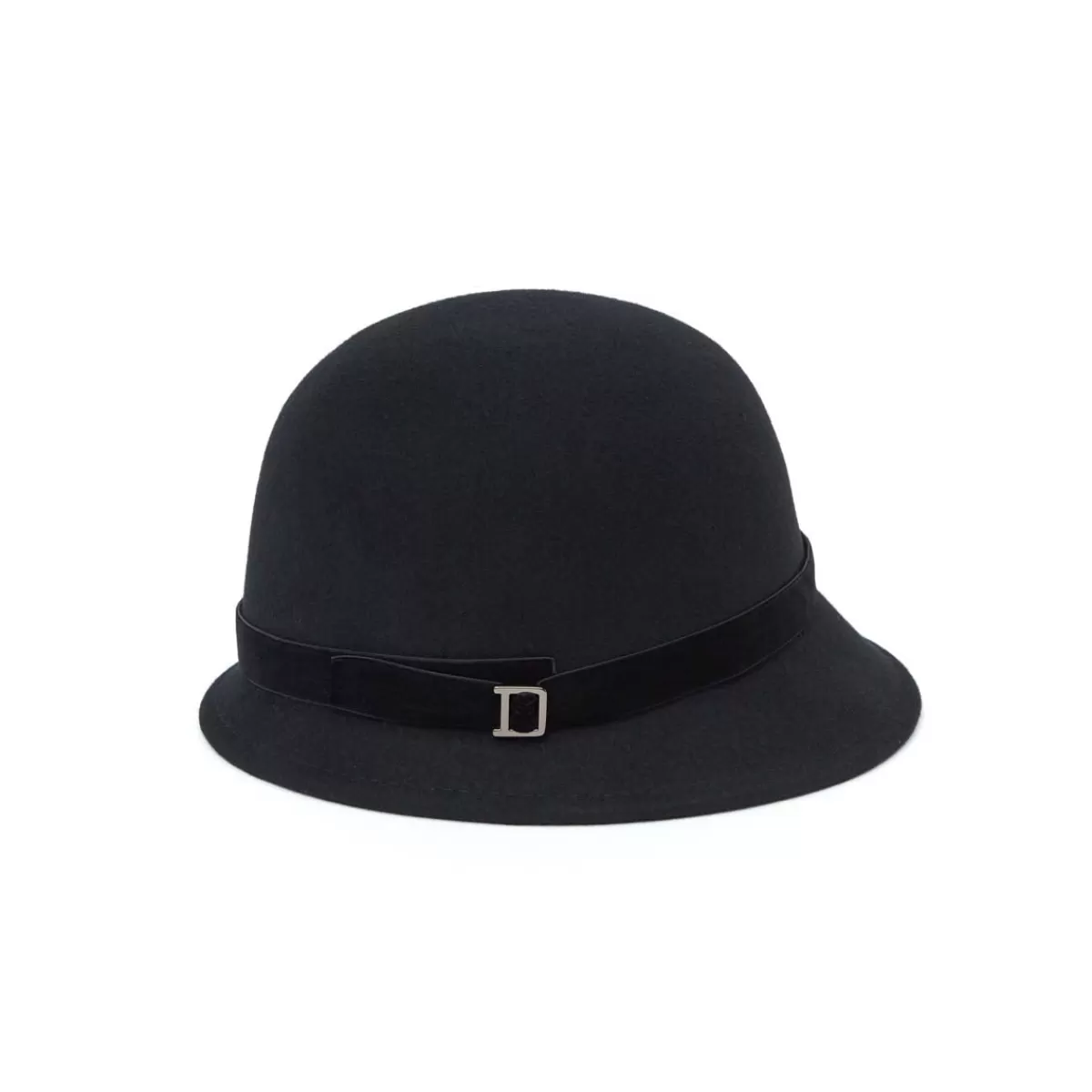 Fashion Draeger Paris Chapeau en Laine Cloche Feutre Noir