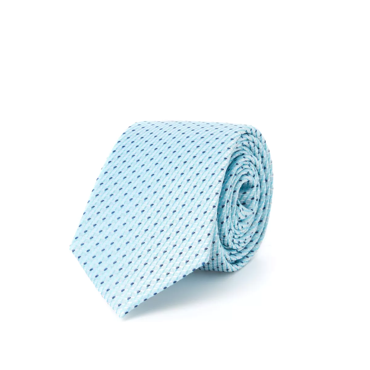 Best Draeger Paris Cravate en Soie Jacquard Bleu - Micro motif