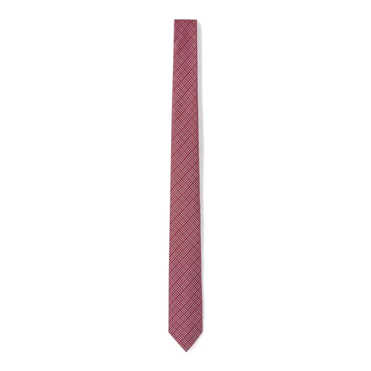 Best Sale Draeger Paris Cravate fine rouge foncé à motifs blancs