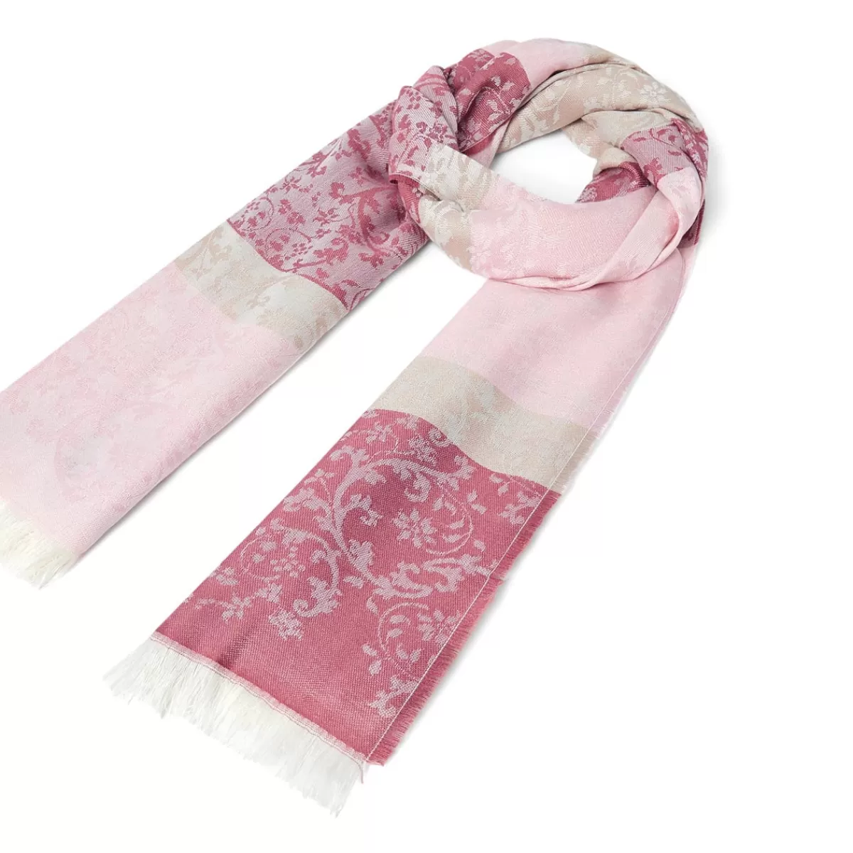 Shop Draeger Paris Etole Jacquard Floral - Rose - 200 cm x 70 cm