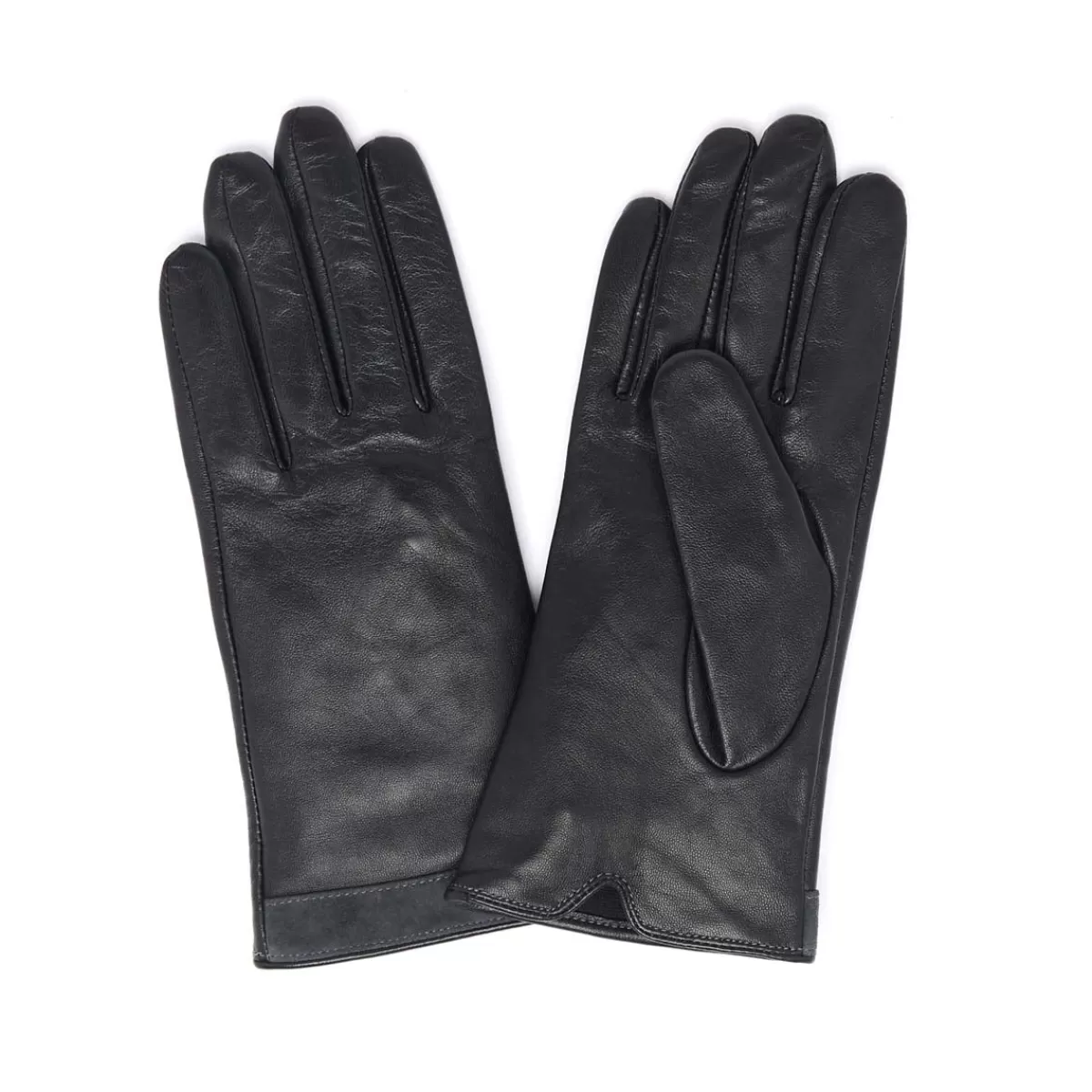 Cheap Draeger Paris Gants Bi-Matière en Cuir d’Agneau - Noir