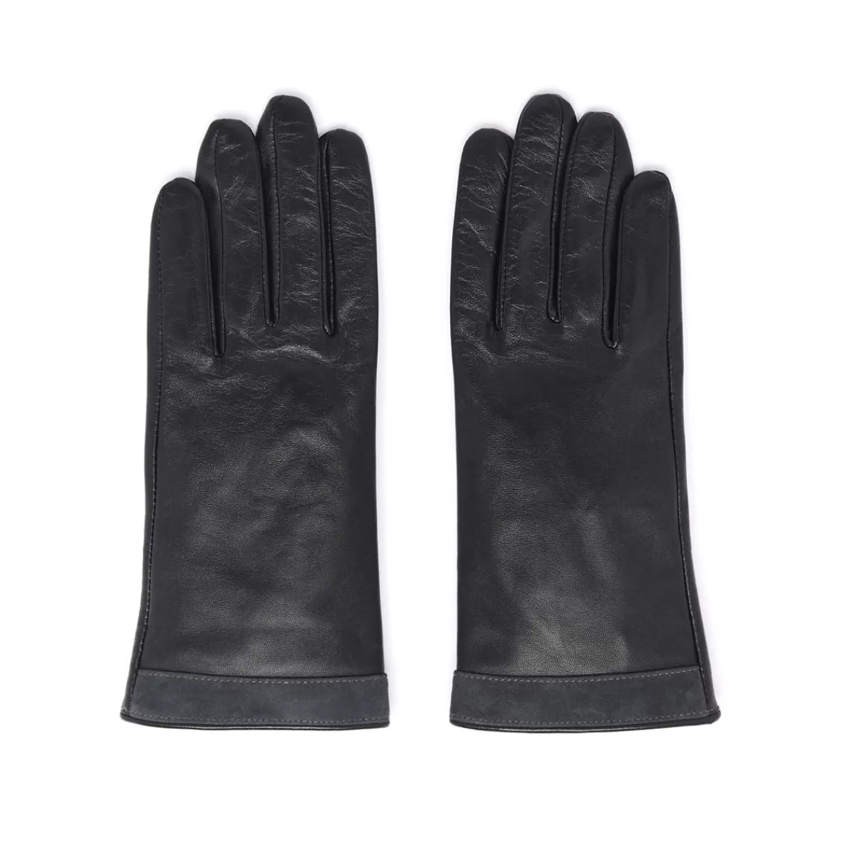 Cheap Draeger Paris Gants Bi-Matière en Cuir d’Agneau - Noir