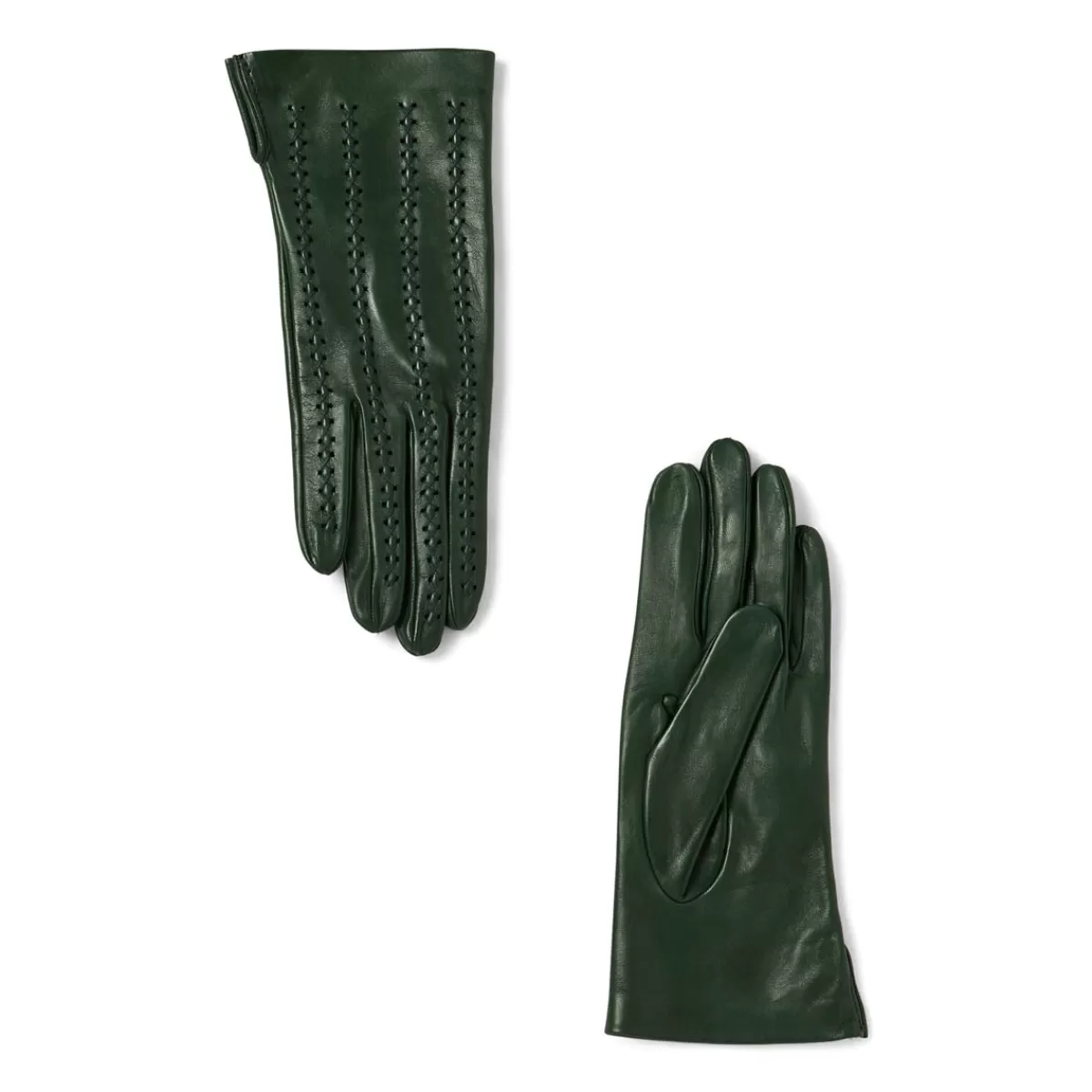 Cheap Draeger Paris Gants Femme En Cuir à Lacets - Vert