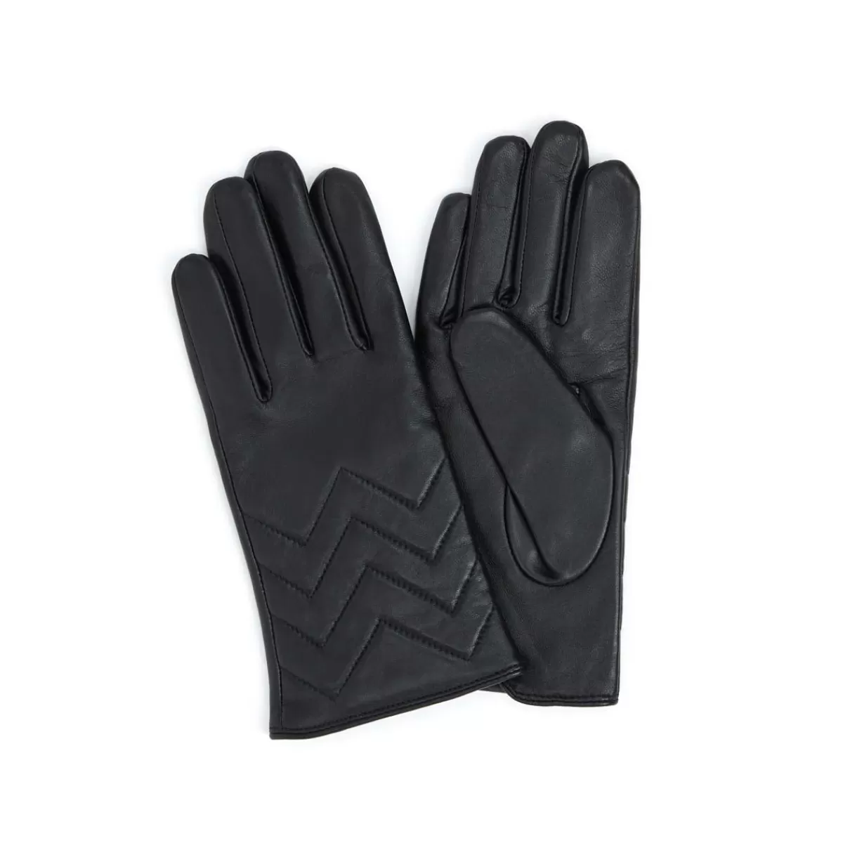 Discount Draeger Paris Gants surpiqués en cuir - Noir - Femme