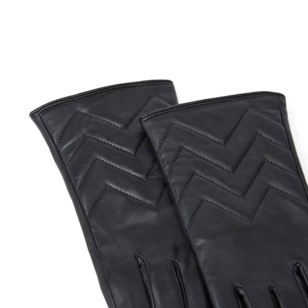 Discount Draeger Paris Gants surpiqués en cuir - Noir - Femme