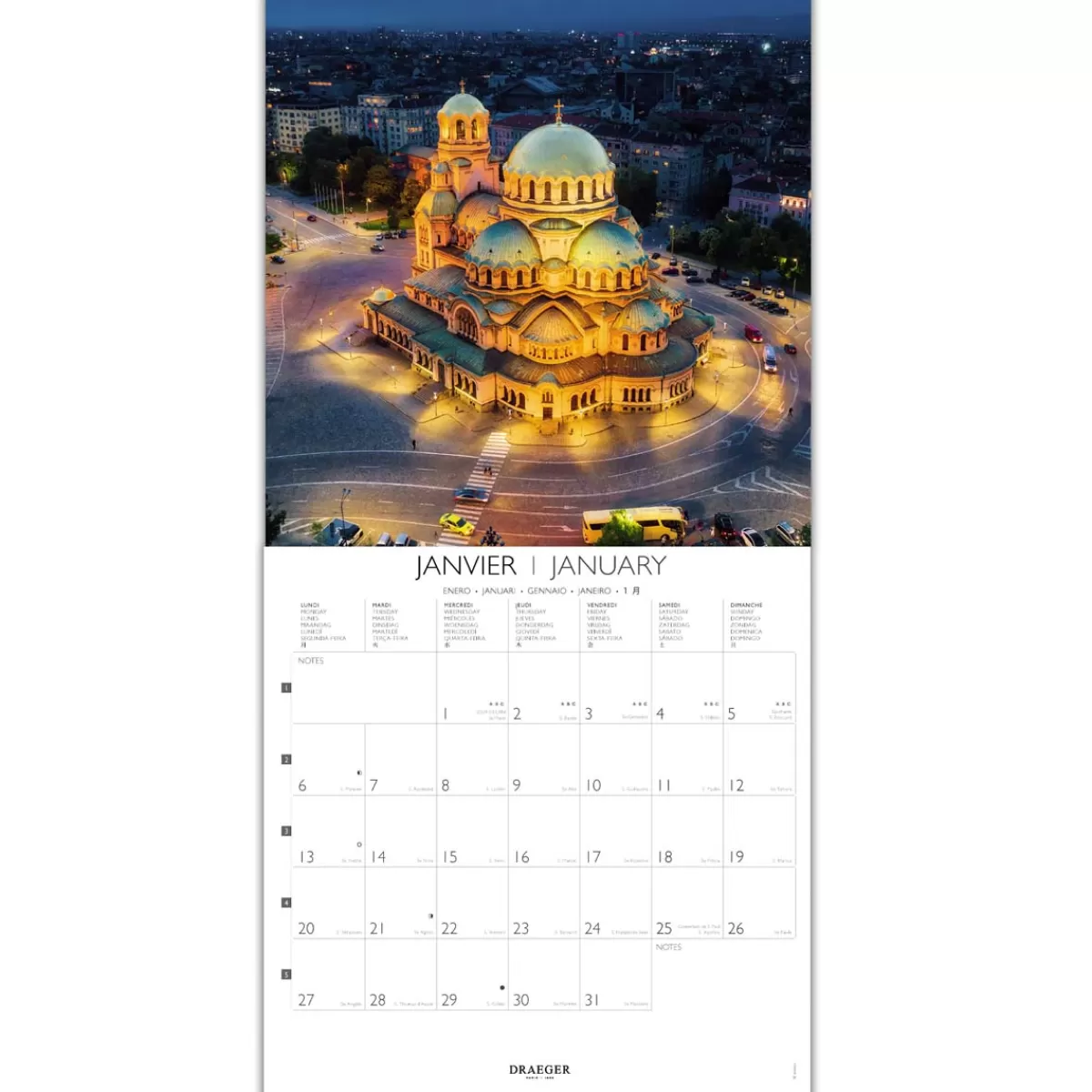 Best Sale Draeger Paris Grand Calendrier Mural 29x29 cm 2025 - Europe