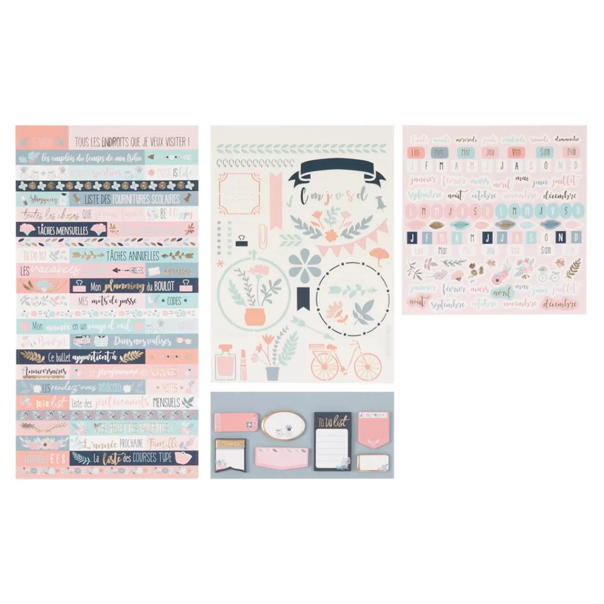 Fashion Draeger Paris Kit de décoration Bullet journal Fleurs