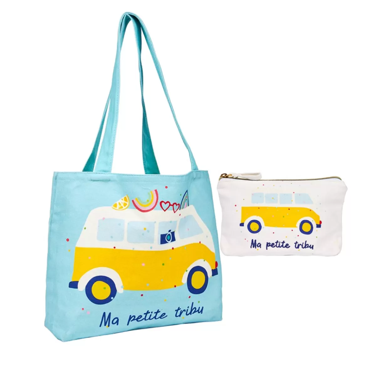 Hot Draeger Paris Kit Tote Bag & Pochette Family Pop " Ma petite tribu"