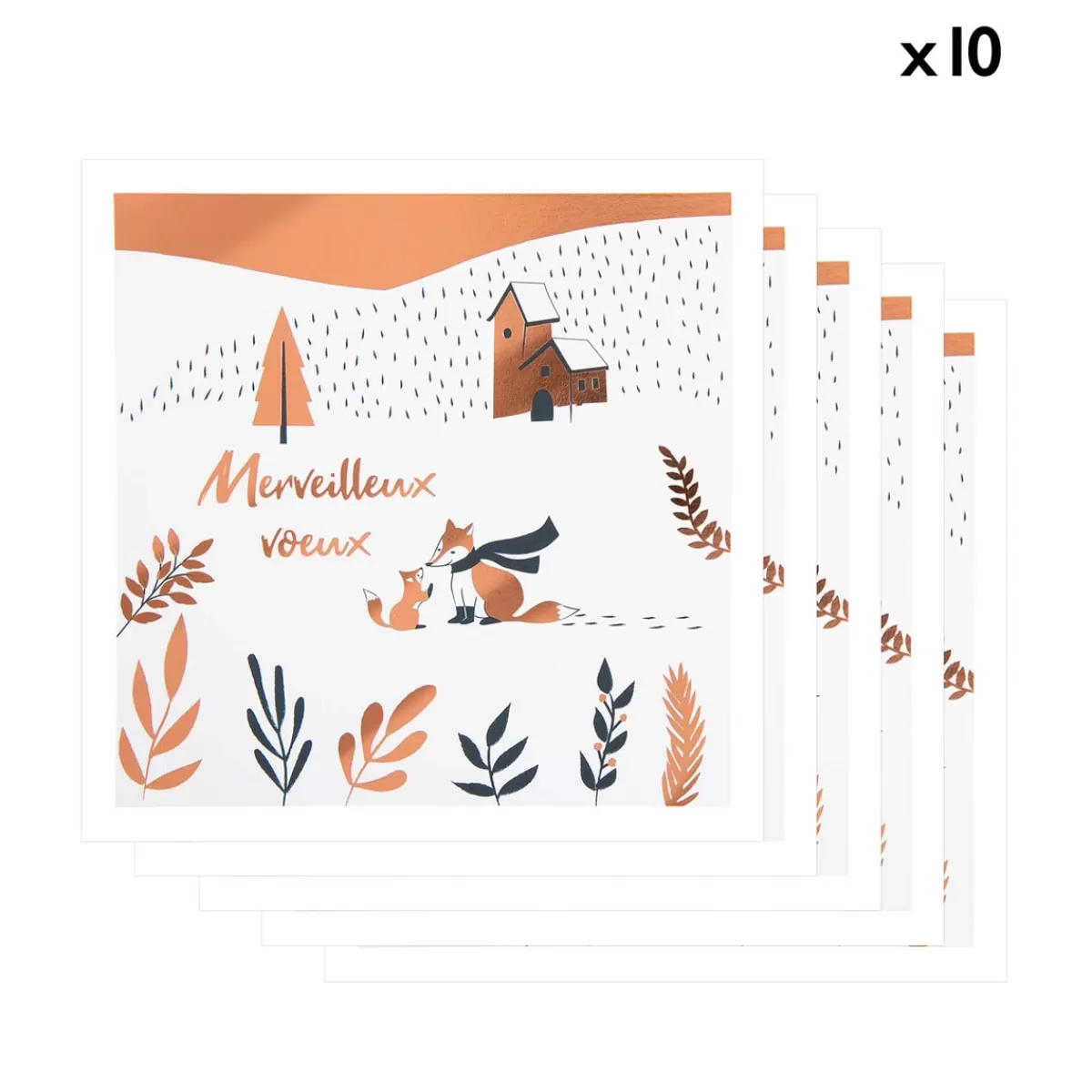 Hot Draeger Paris Lot de 10 Cartes de vœux Etincelle Renard