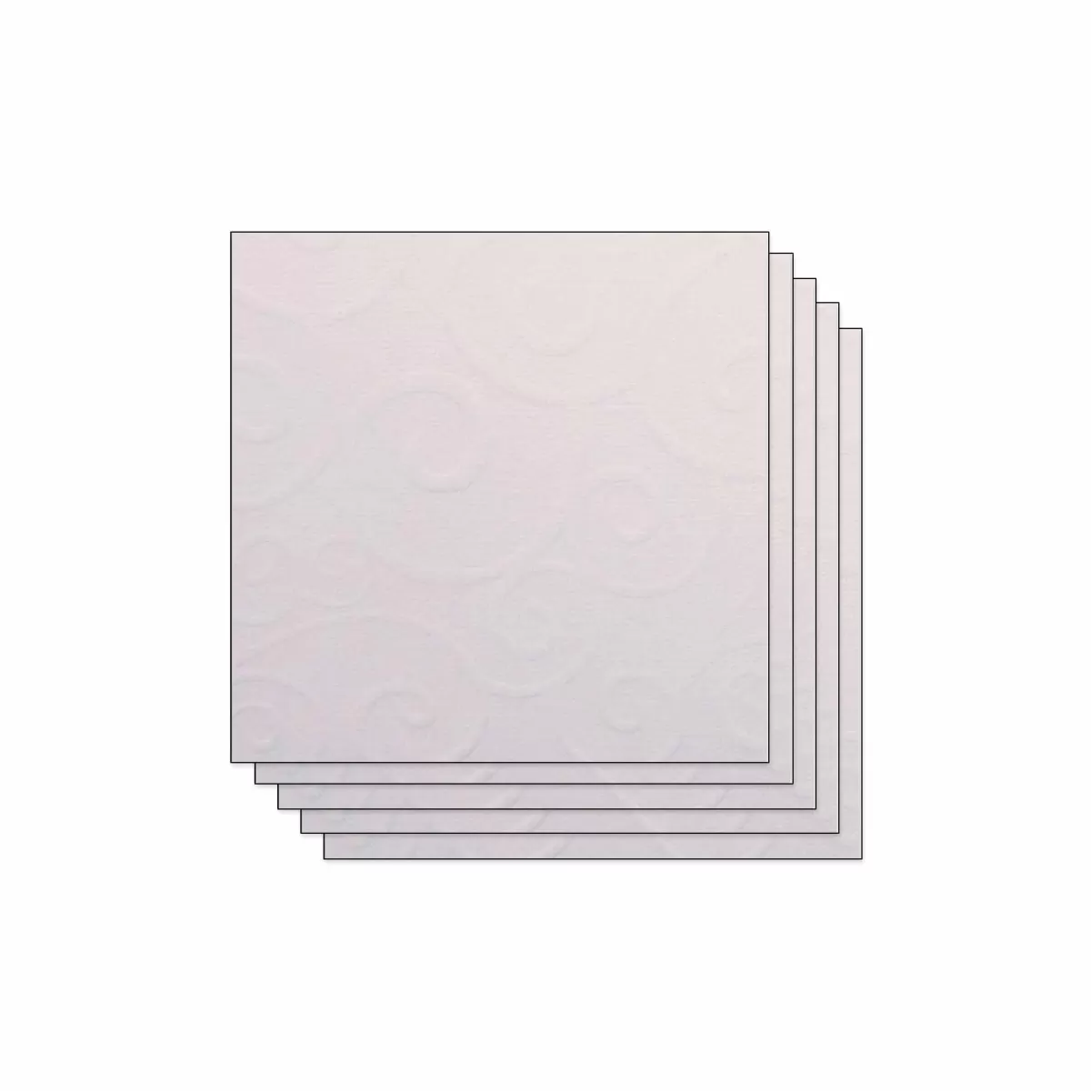 Shop Draeger Paris Lot de 5 Feuilles de Papier Scrapbooking Moucheté - Blanc arabesque