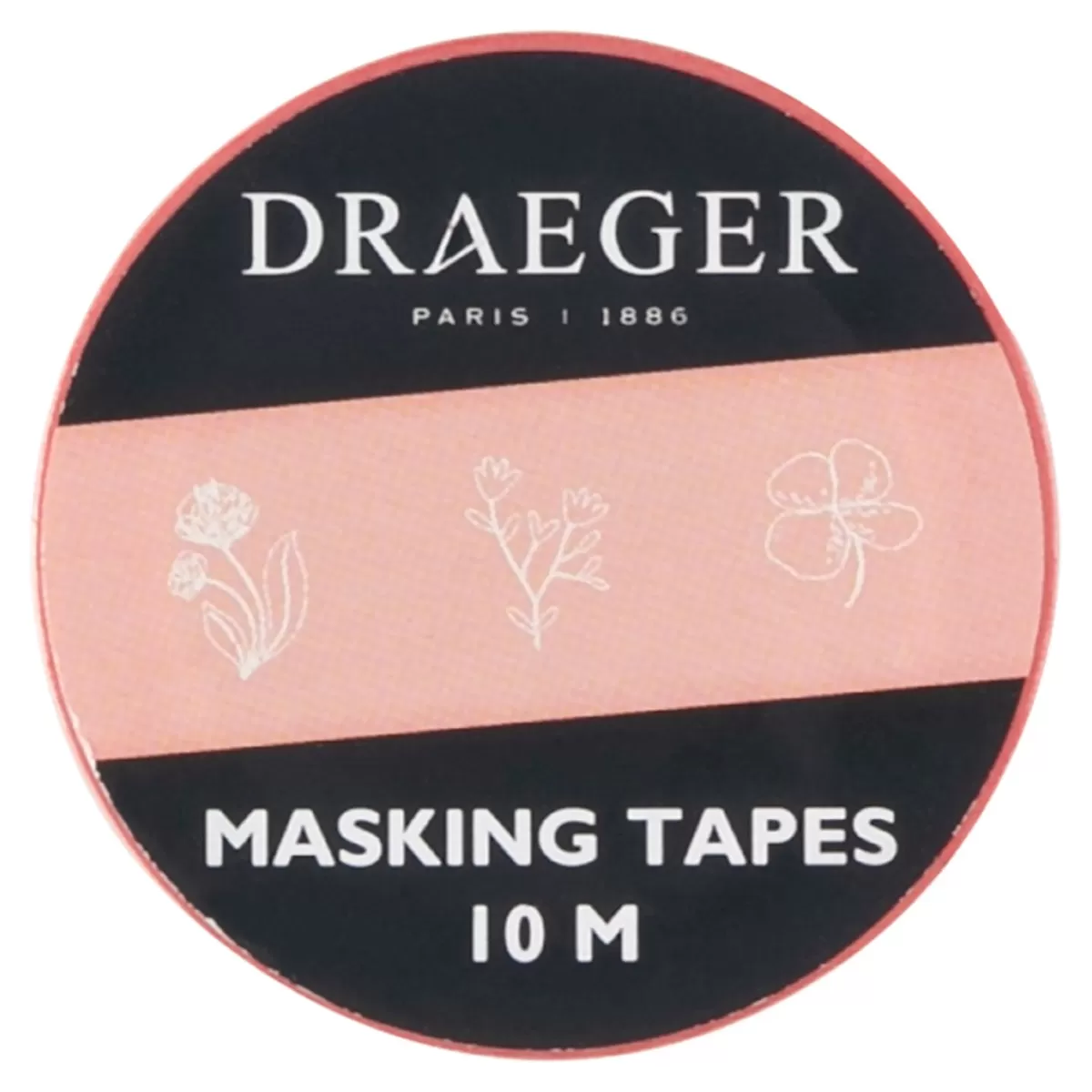 Hot Draeger Paris Masking tape 10 m - Fleurs - corail