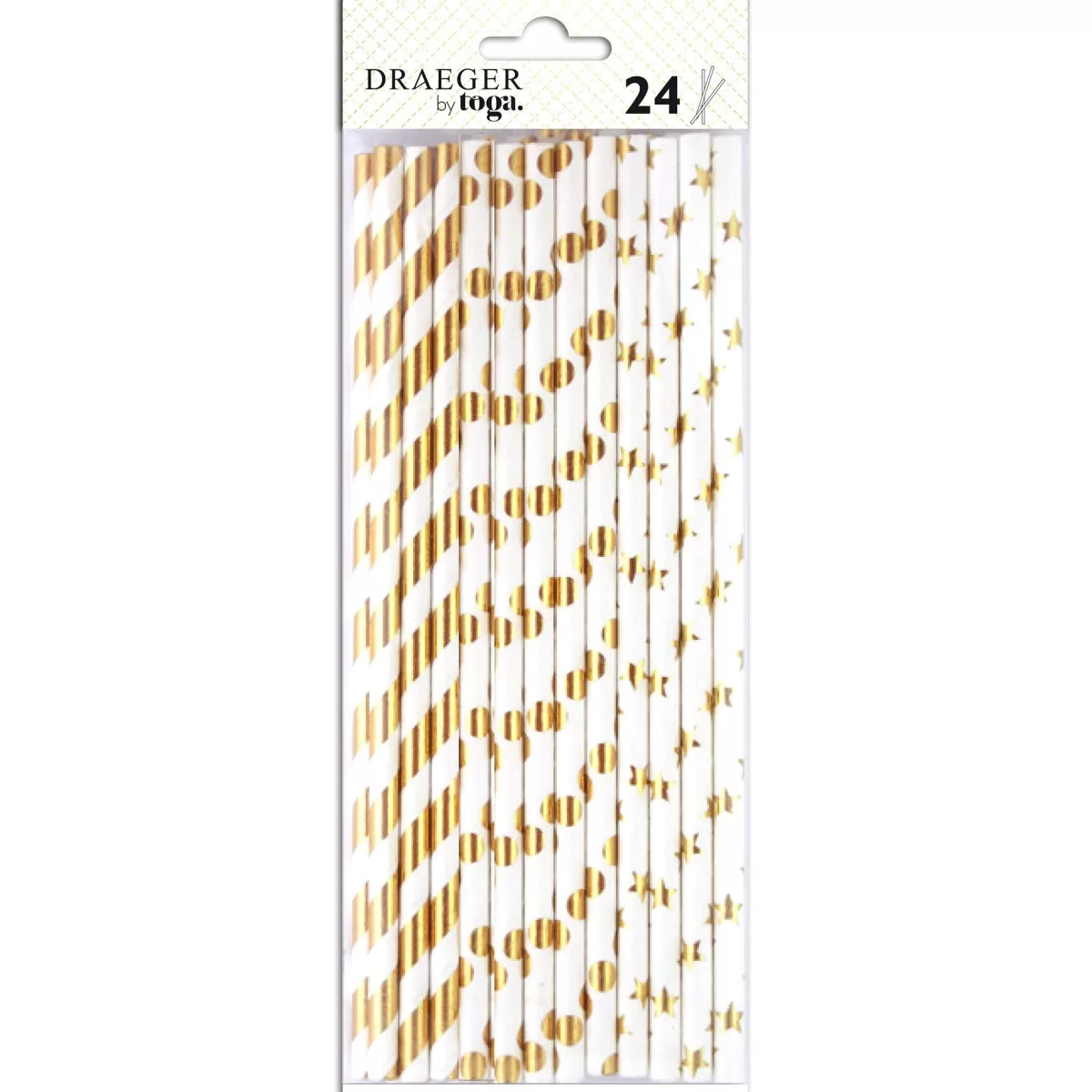 Cheap Draeger Paris Paille papier Blanc & or x24 - Spécial Réveillon