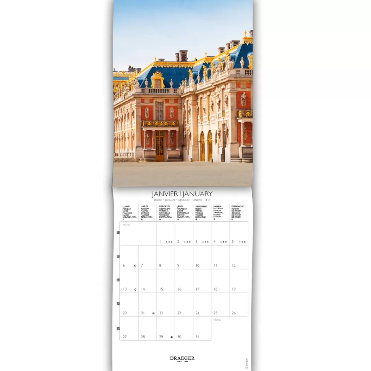 Shop Draeger Paris Petit Calendrier Mensuel 2025 14x18 cm - France