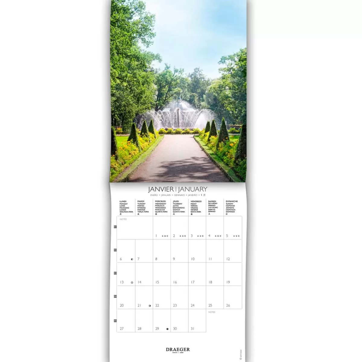 Sale Draeger Paris Petit Calendrier Mensuel 2025 14x18 cm - Jardins