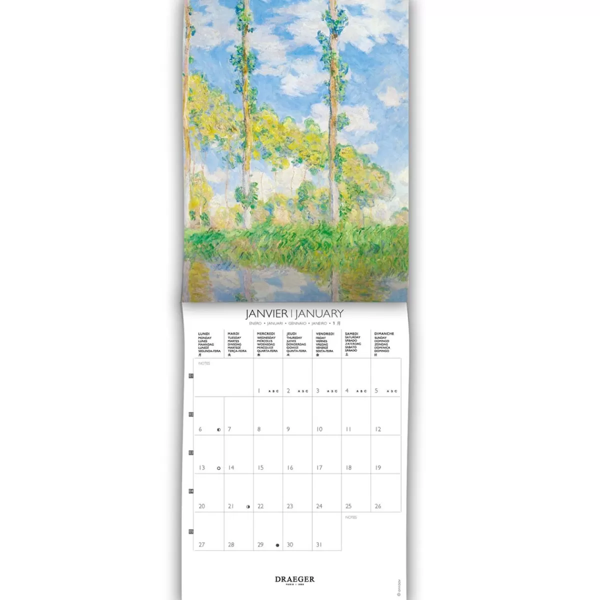 Clearance Draeger Paris Petit Calendrier Mensuel 2025 14x18 cm - Monet