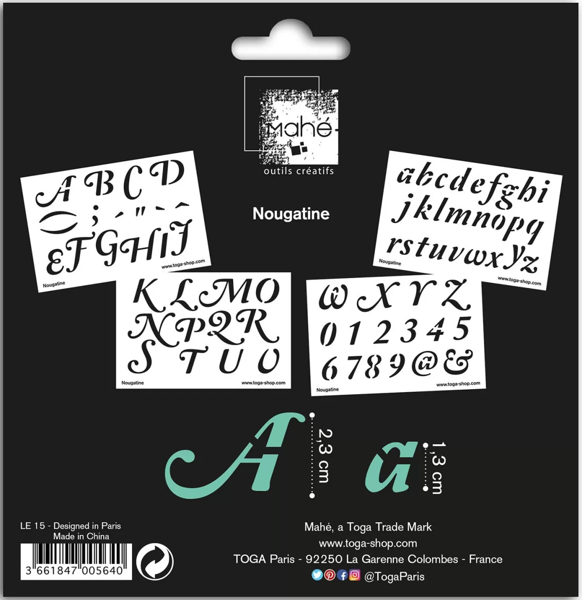 Shop Draeger Paris Pochoirs alphabet - Nougatine