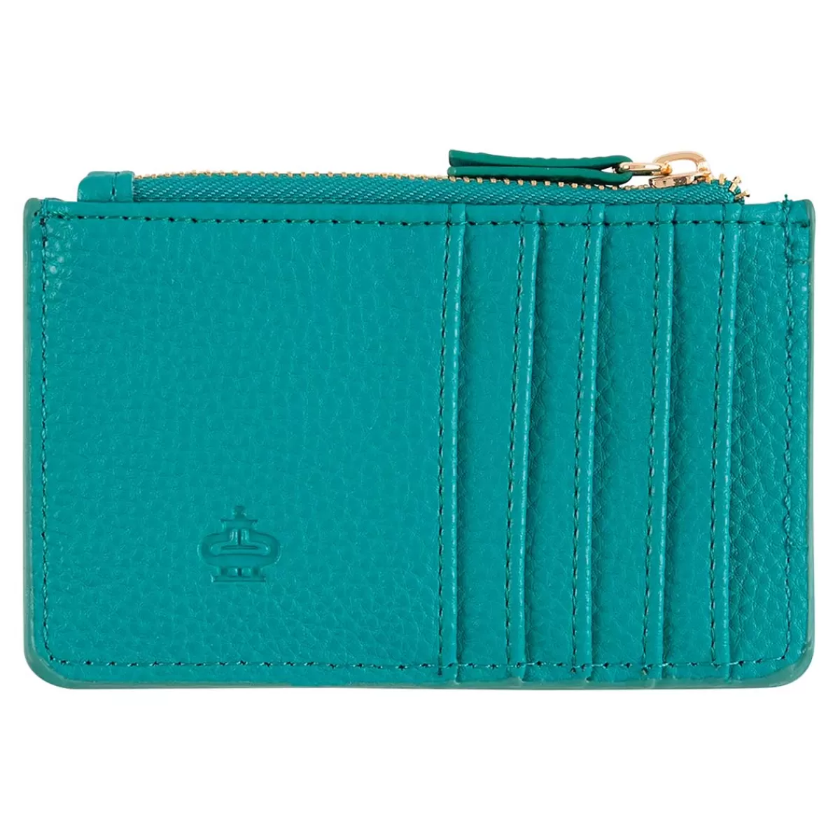 Fashion Draeger Paris Porte-cartes zippé - pois dorés - turquoise