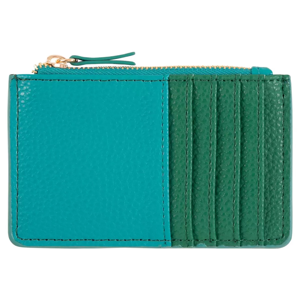 Sale Draeger Paris Porte-cartes zippé - turquoise et vert