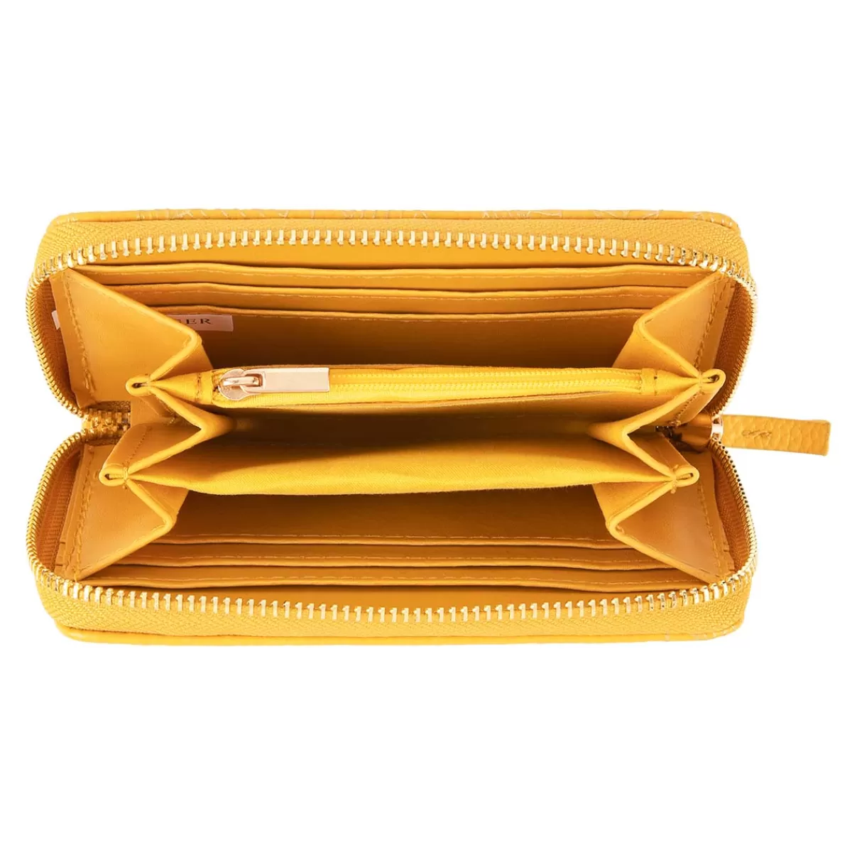 Sale Draeger Paris Portefeuille femme - feuilles dorées - jaune moutarde