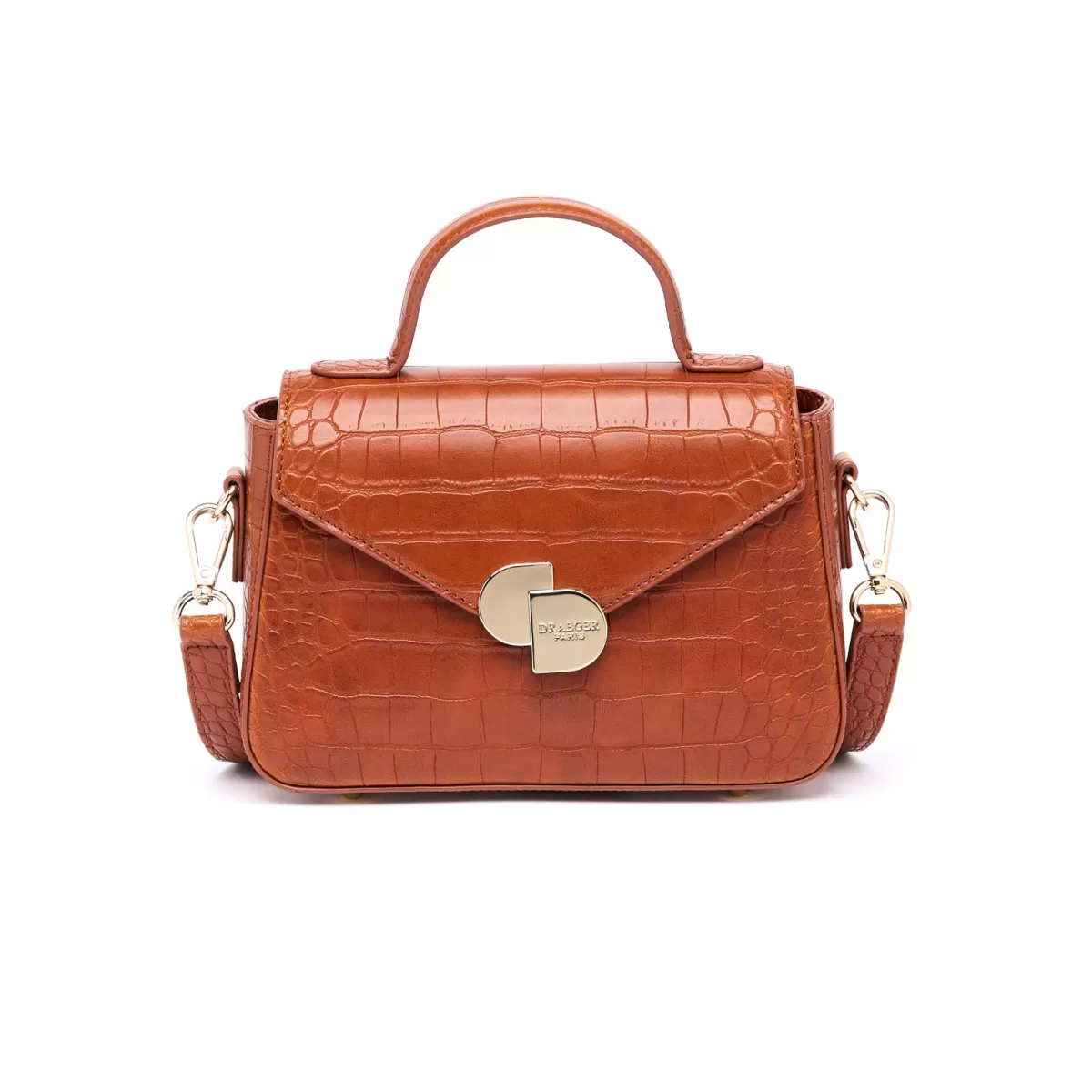 Best Sale Draeger Paris Sac à Main Camille Croco - Cognac