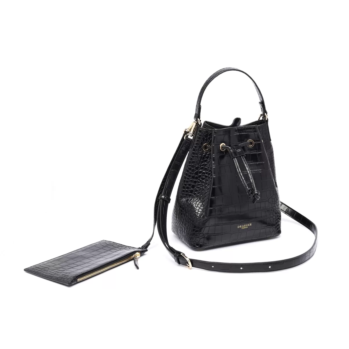 Online Draeger Paris Sac Bourse Anna Croco - Noir