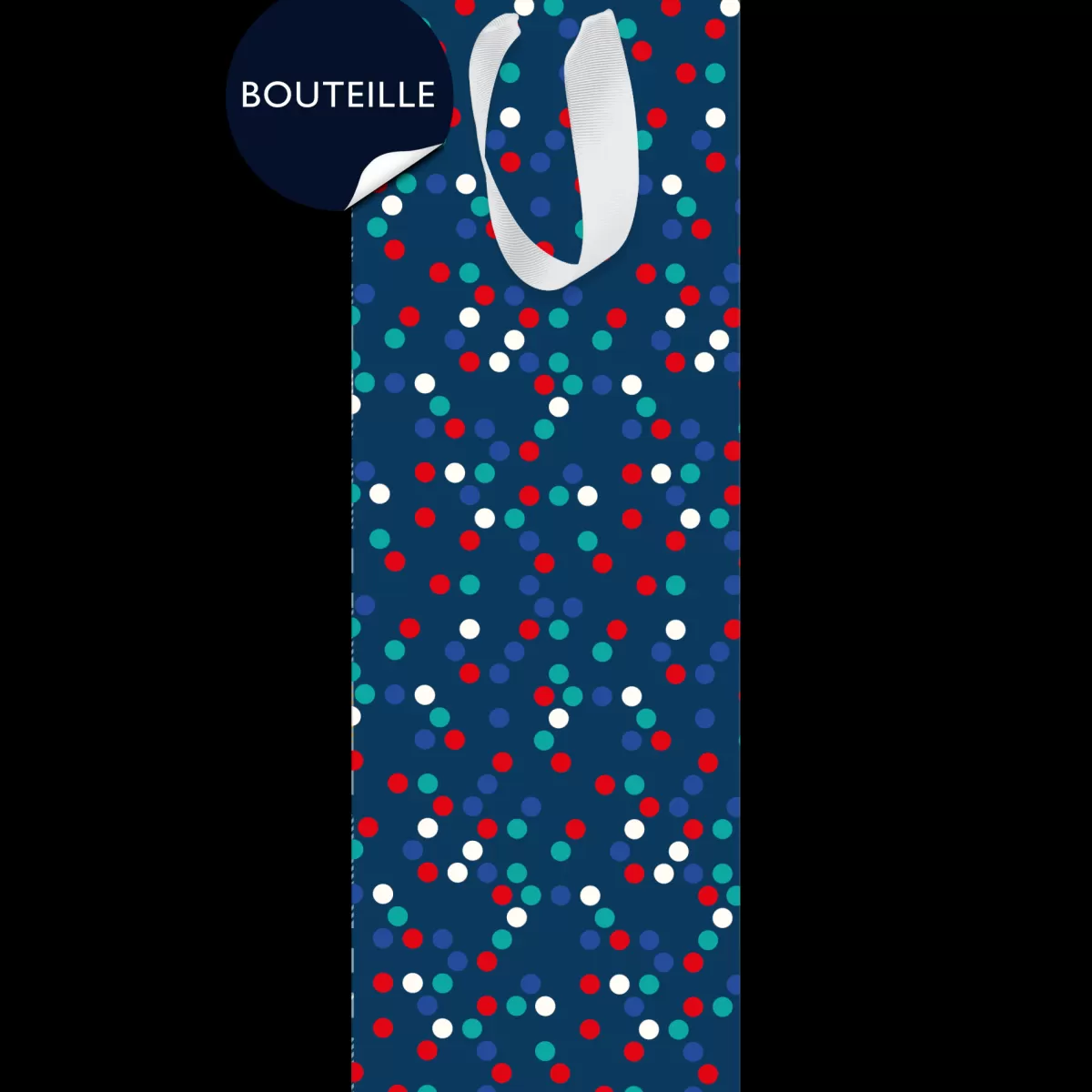 Hot Draeger Paris Sac Bouteille de Vin - Bleu en Pois