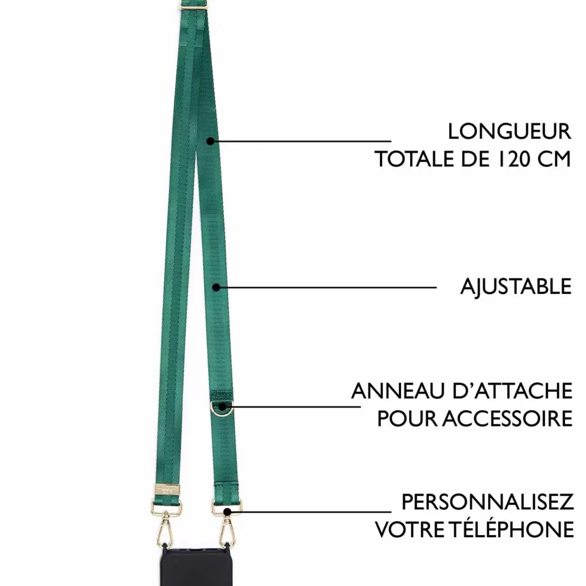 Clearance Draeger Paris Sangle pour Pochette Téléphone Vert