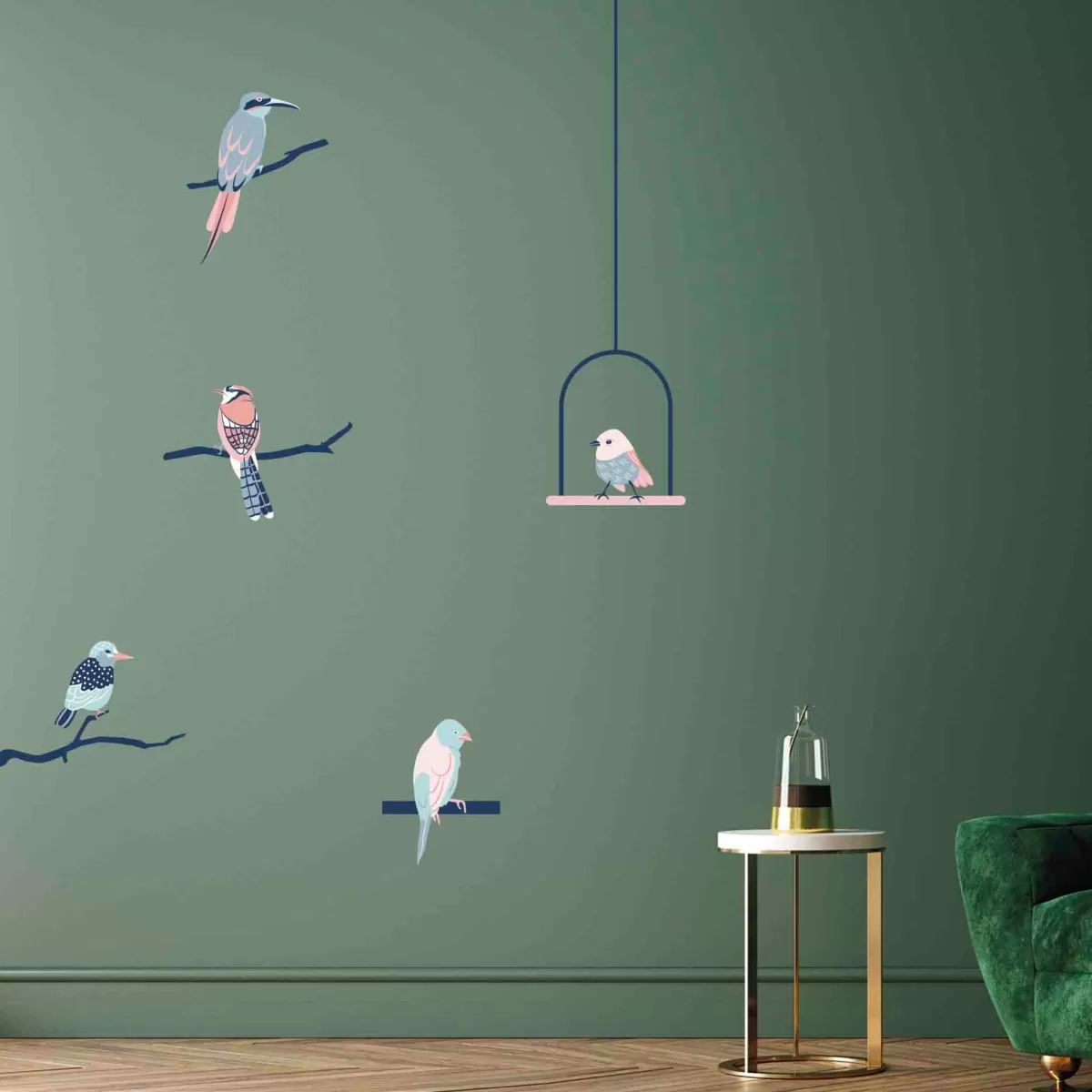 Sale Draeger Paris Sticker mural Oiseaux sur leur branche