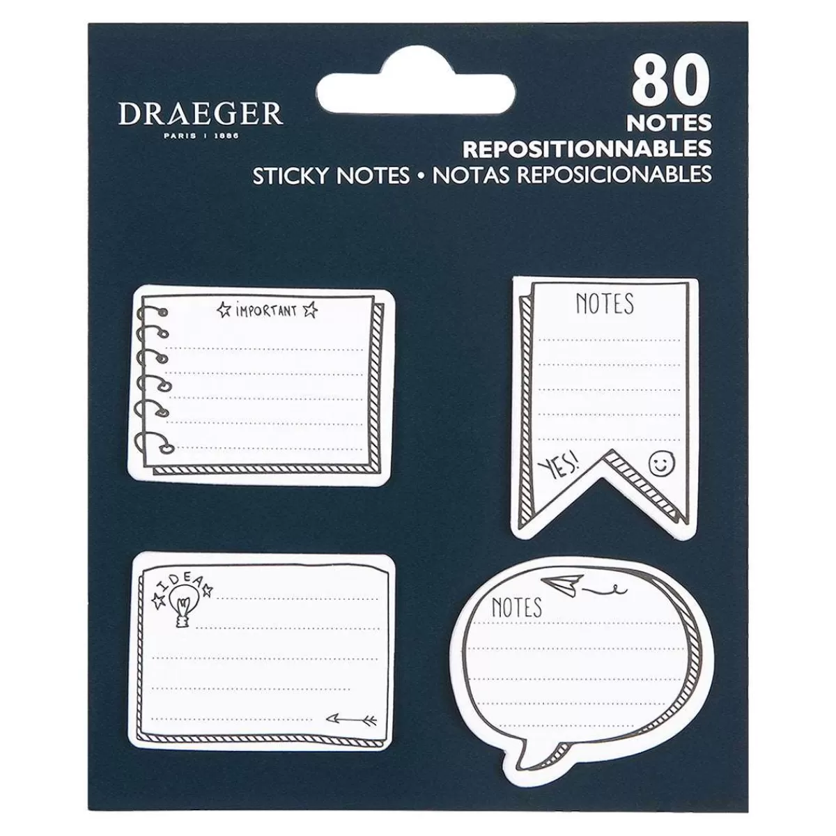 Fashion Draeger Paris 80 sticky notes noir et blanc