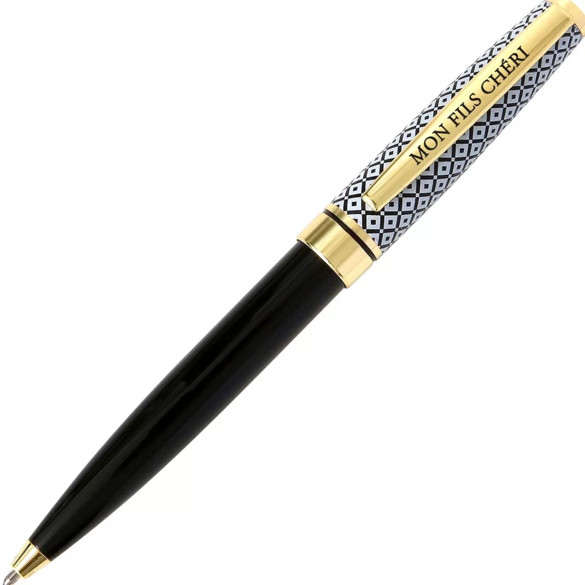 Best Sale Draeger Paris Stylo bille noir rétractable Mon fils chéri